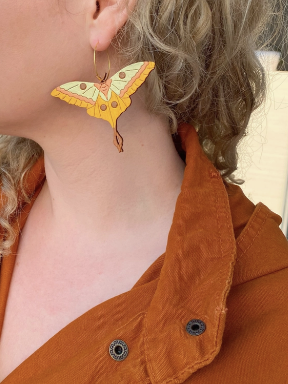Moth Hoop Earrings