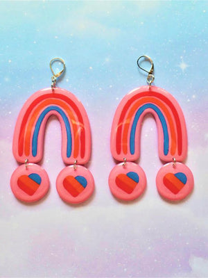 Pink Rainbow Rider Earrings
