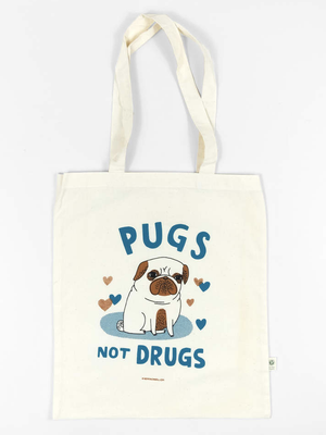 Pugs Not Drugs Tote Bag