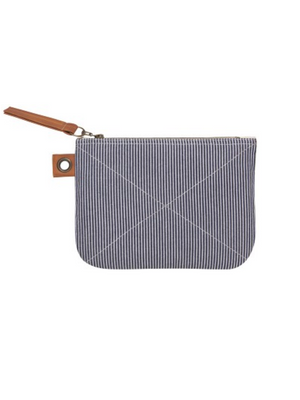 Railroad Stripe Large Zipper Pouch