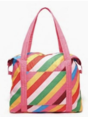 Rainbow Stripe Getaway Weekender Bag