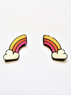 Retro Rainbow Stud Earrings