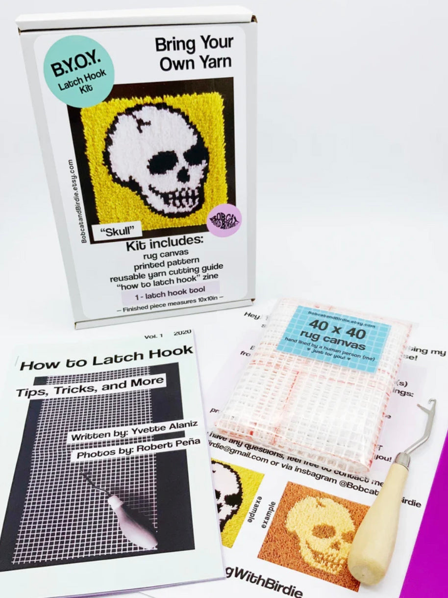 Carpet embroidery with printed pattern Skull Latch Hook Rugs Kits