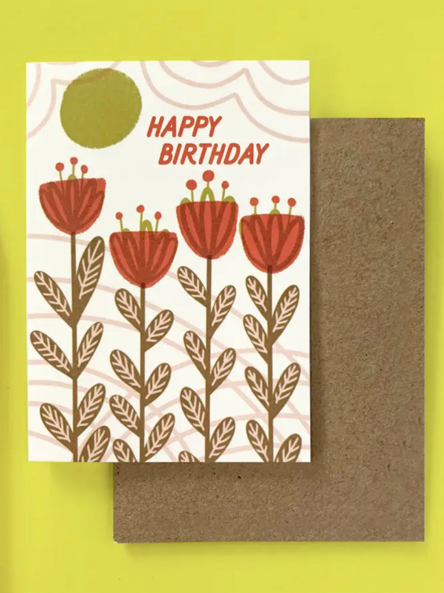 Summery Blooms Mini Birthday Card