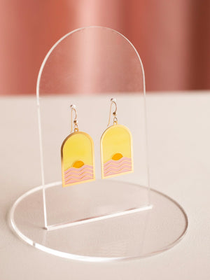 Translucent Waves Arch Earrings