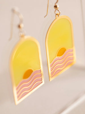 Translucent Waves Arch Earrings