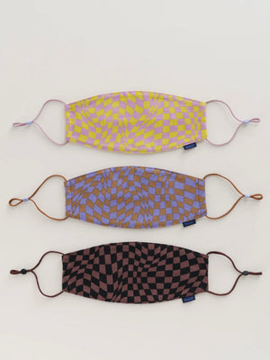 Fabric Mask Set Trippy Checkers