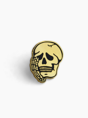 Worried Skull Pin